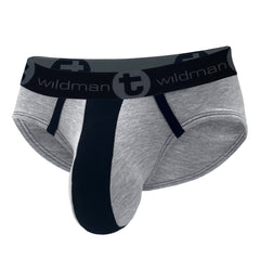 WildmanT Stretch Cotton Big Boy Pouch Brief Gray/Black