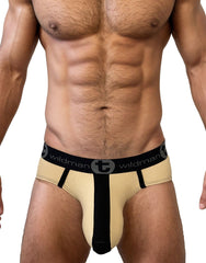 Big Boy Pouch Cotton Brief with Stripe Tan