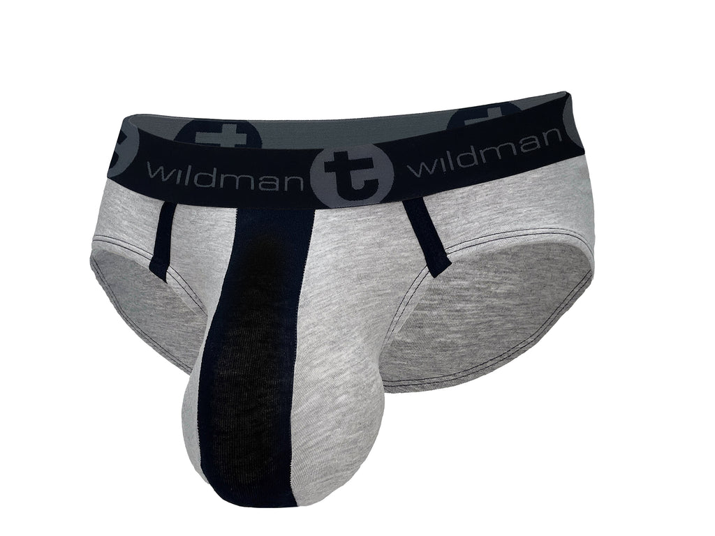 WildmanT Cotton Monster Cock Brief Black and Gray