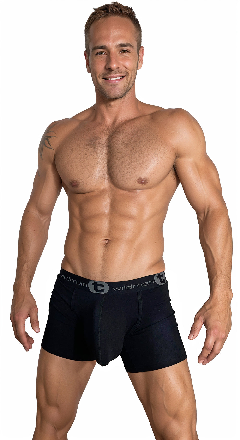 WildmanT Cotton Monster Cock 5" Inseam Boxer Brief Black