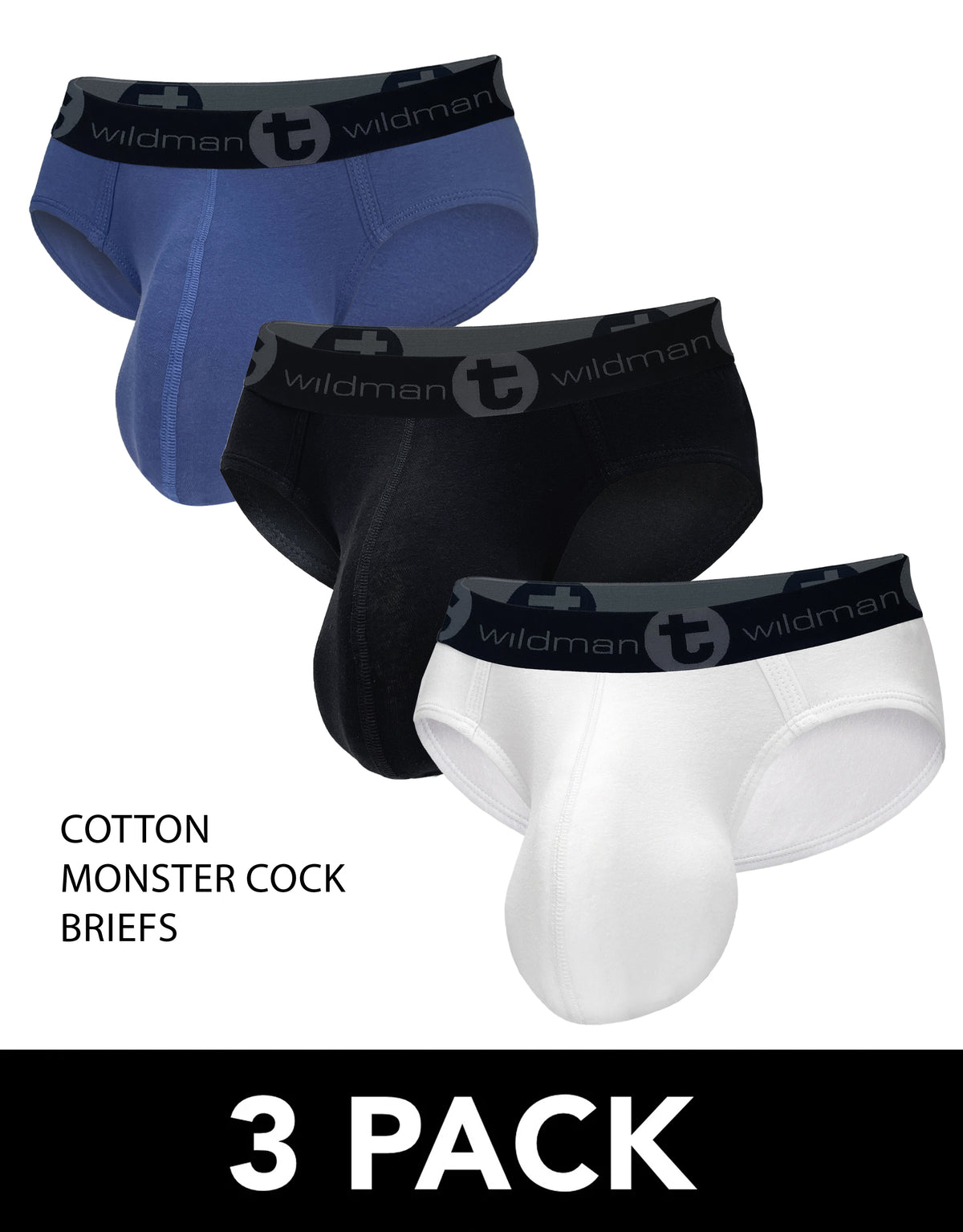 3-PACK WildmanT Cotton Monster Cock Brief