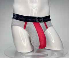 WildmanT Cotton Monster Cock Brief Red and Gray