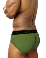 WildmanT Monster Cock Cotton Brief with Stripe Army Green