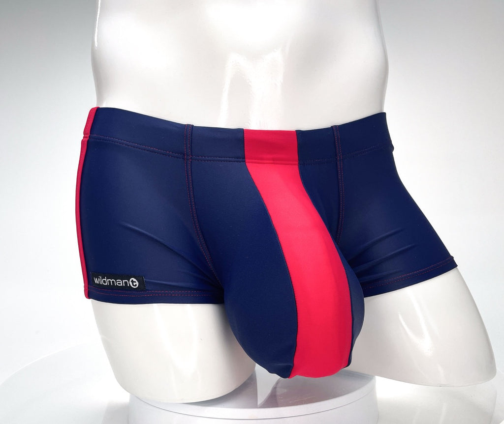 WildmanT Monster Cock Swim Square Cut Navy/Red