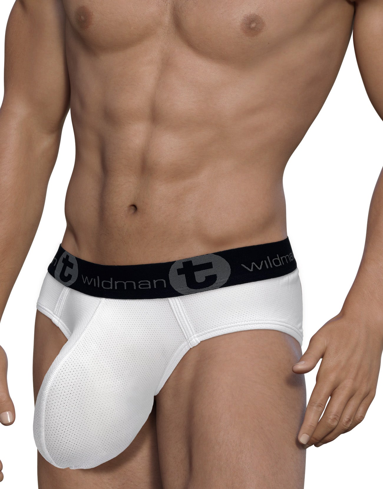WildmanT Mesh Monster Cock Brief White wildmant-mesh-monster-cock-brief-white
