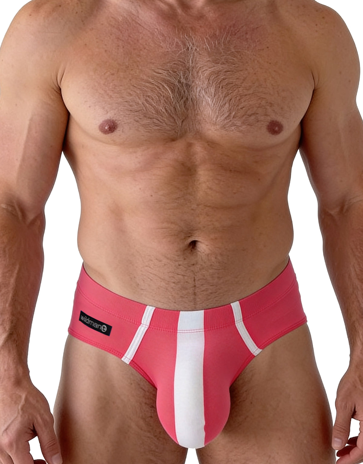 Big Boy Pouch Modal Briefs Pink and White
