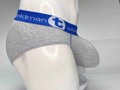 WildmanT Big Boy Pouch Cotton Brief Gray and Blue