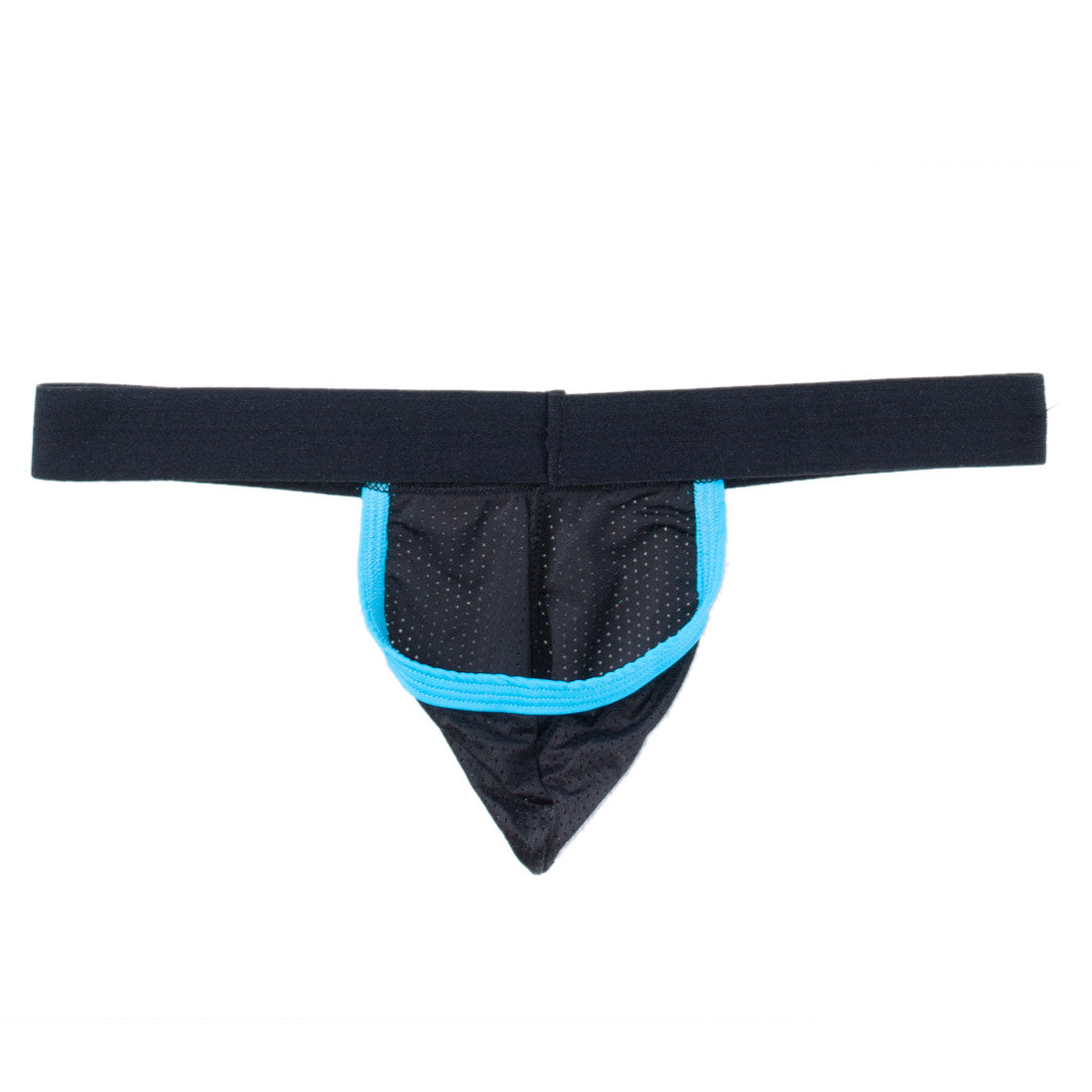 WildmanT Raw Strapless Mesh Jock with Blue Contrast Trim - Big Penis Underwear, WildmanT - WildmanT