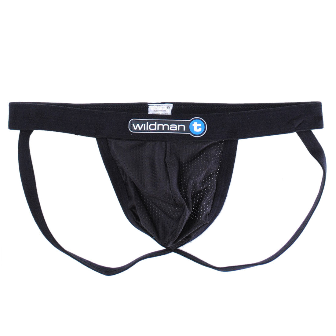 WildmanT Raw Mesh Jockstrap with Duraband Waistband Black - Big Penis Underwear, WildmanT - WildmanT