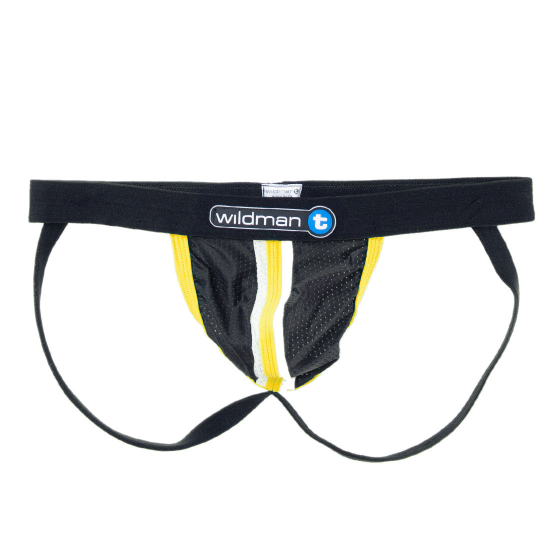 WildmanT Raw Sport Stripe Jockstrap with Duraband Waistband Yellow - Big Penis Underwear, WildmanT - WildmanT