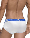 WildmanT Mesh Big Boy Pouch Brief with Stripe White and Blue