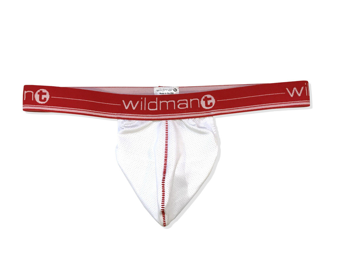 Big Boy Strapless Pouch White Mesh w/Red Band - Big Penis Underwear, Wildman T - WildmanT