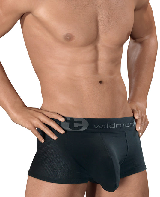 KAMAMEN Men's Seamless Mini Briefs Comfort Underwear With Big Bulge Pouch  Panties Thong Lingerie Underpants Knickers Black XL