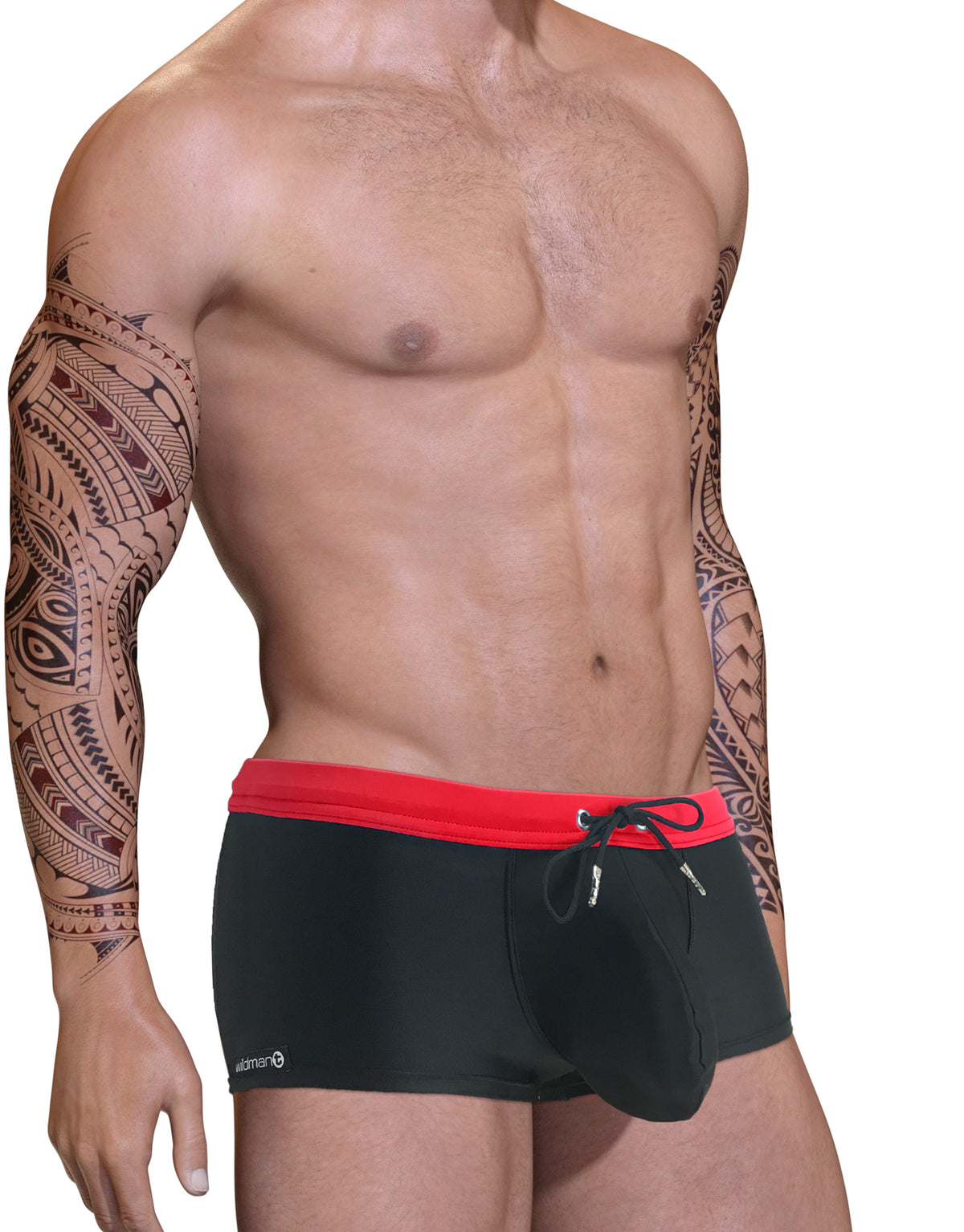 Big Boy Pouch Swim Square Cut Red - Big Penis Underwear, WildmanT - WildmanT