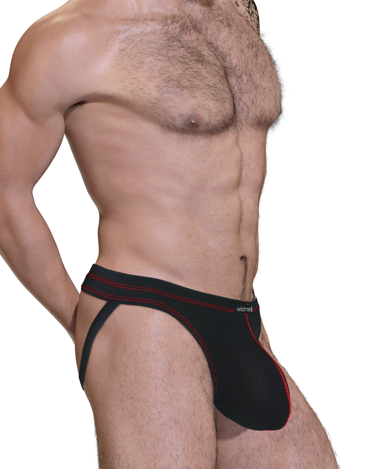 Stitch Big Boy Pouch Jock Strap - Red - Big Penis Underwear, WildmanT - WildmanT